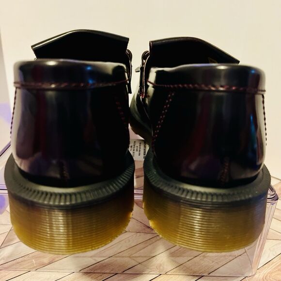 Dr Martens Adrian Snaffle Cherry Red Arcadia Leather Loafers M6 W 7 Kiltie Gold - Picture 5 of 8